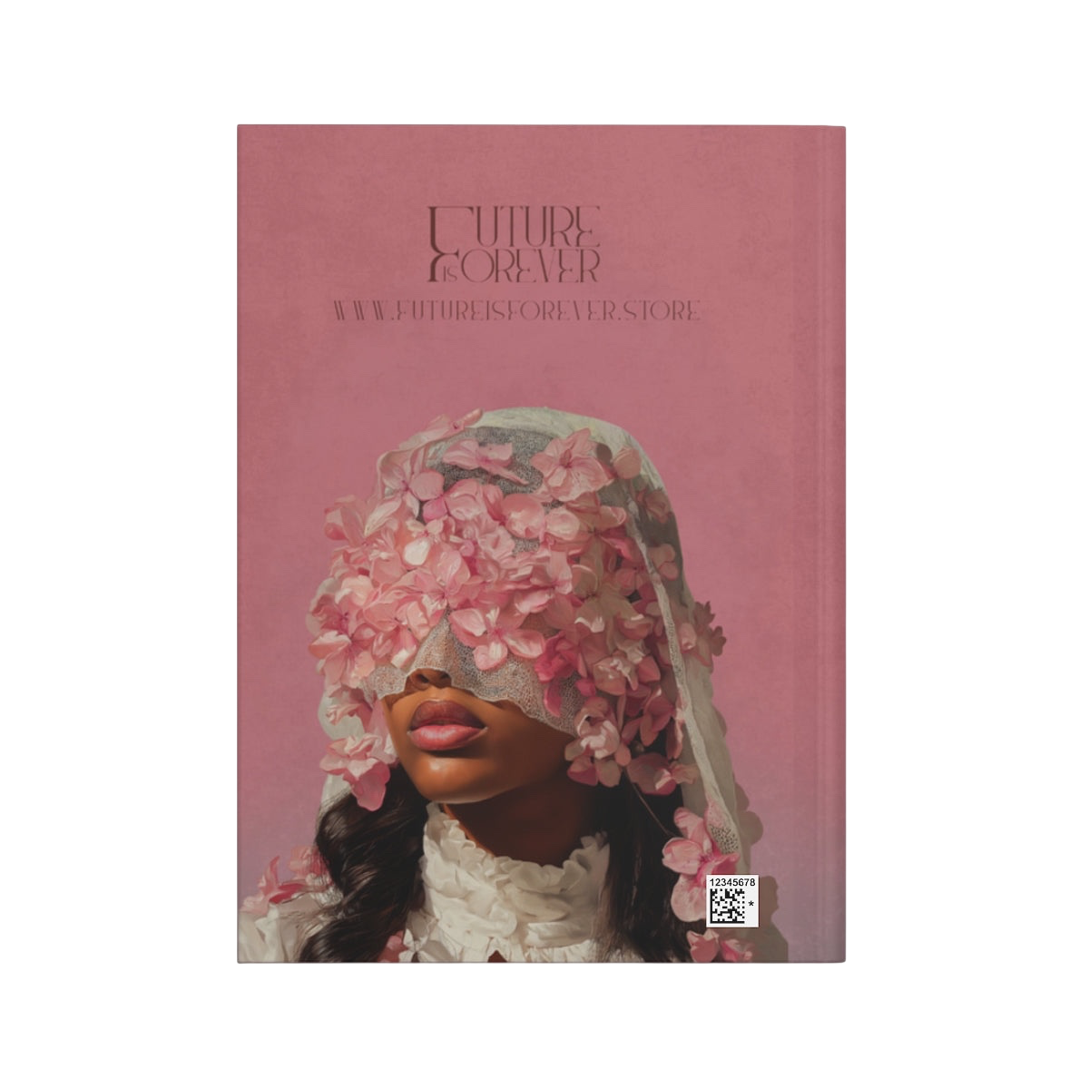 Future Is Forever Petals & Purpose journal featuring a woman with a floral veil in a romantic pink aesthetic.