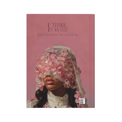 Future Is Forever Petals & Purpose journal featuring a woman with a floral veil in a romantic pink aesthetic.