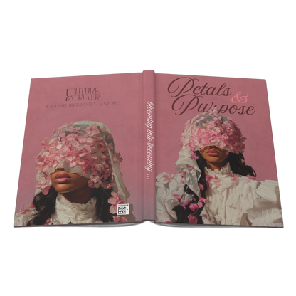 Future Is Forever Petals & Purpose journal with a romantic pink floral cover featuring a woman in a petal veil.