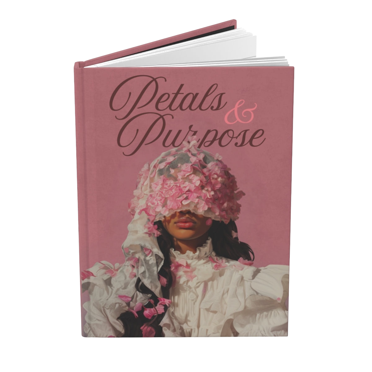 Future Is Forever Petals & Purpose journal with a romantic pink floral cover design featuring a woman in lace.