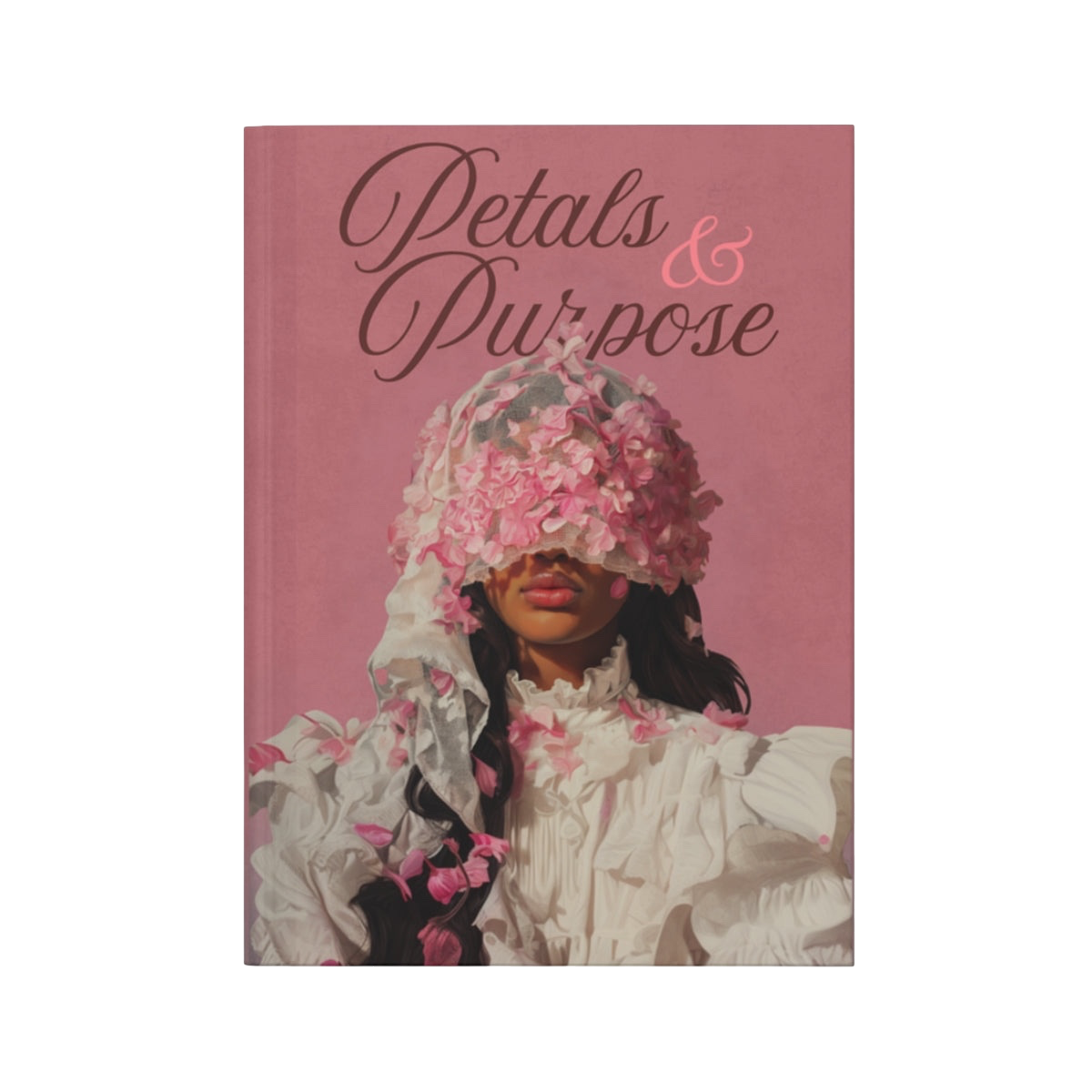 Future Is Forever Petals & Purpose journal featuring a romantic pink floral cover with a feminine artistic portrait.