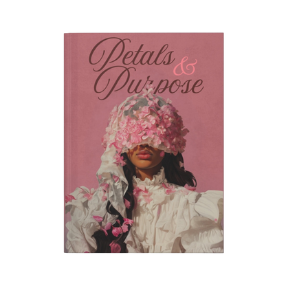 Future Is Forever Petals & Purpose journal featuring a romantic pink floral cover with a feminine artistic portrait.