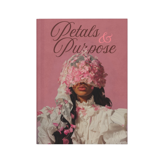 Future Is Forever Petals & Purpose journal featuring a romantic pink floral cover with a feminine artistic portrait.
